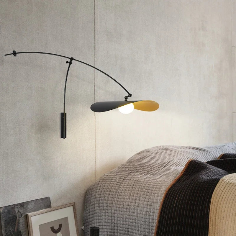 Industrial Wall Lamp Metal Long Swing Arm Adjustable
