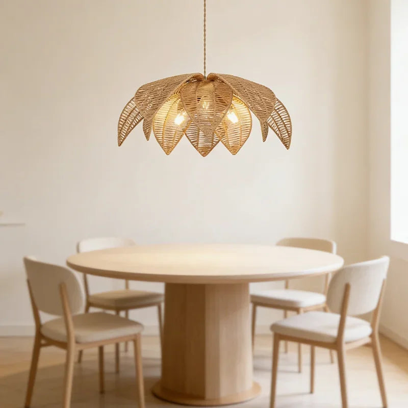 American Retro E27 Rattan Pendant Light