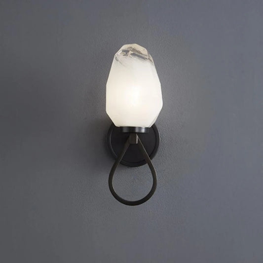 Gold Black Brass Wall Lamp White Glass G9 Bulb