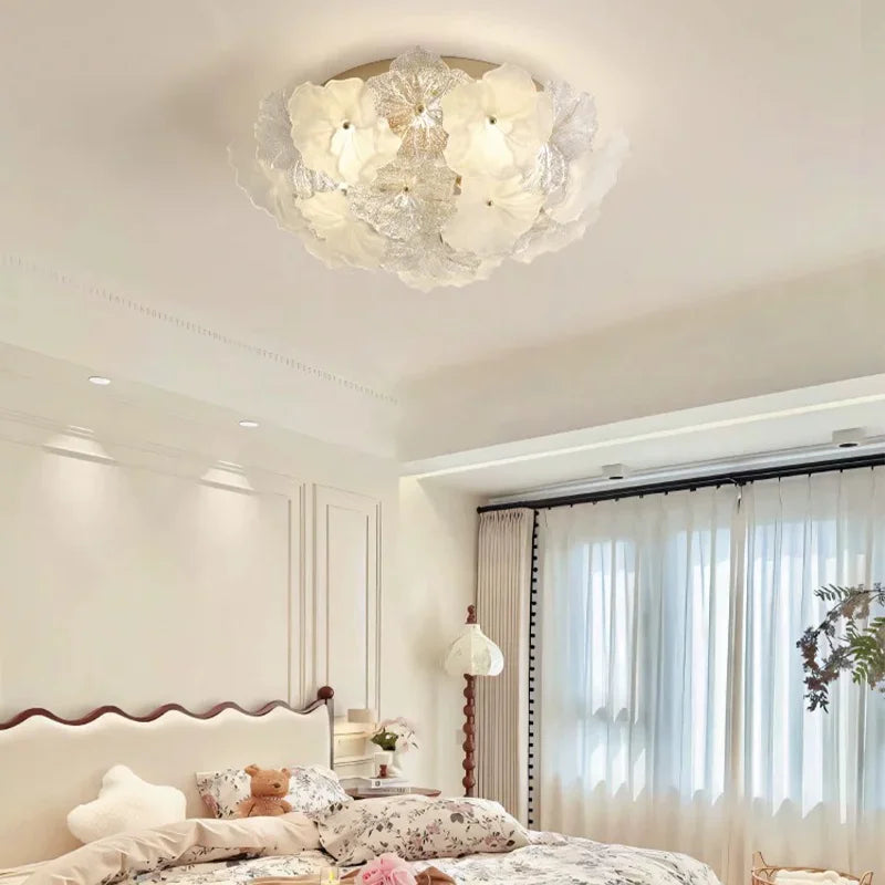 Flower Glass LED Ceiling Lights Living Room Home Pendant