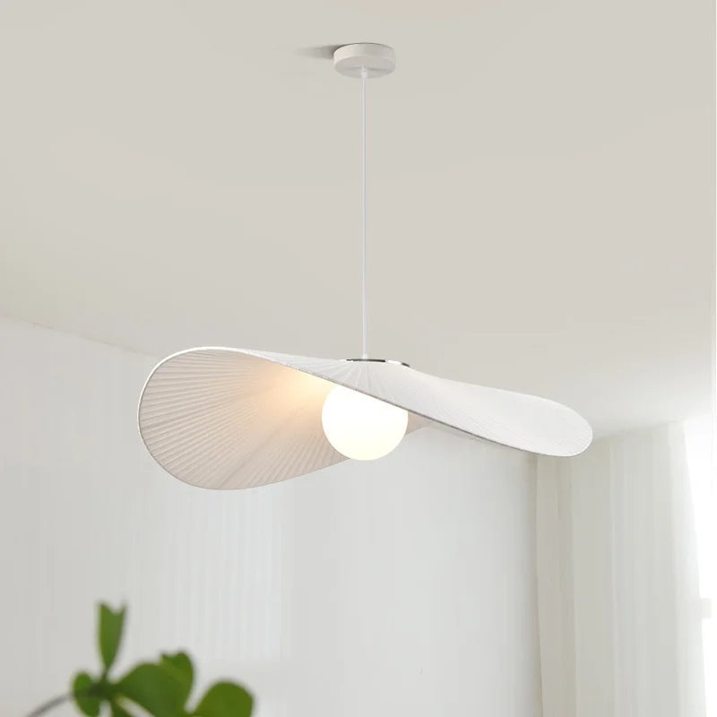 Nordic Home Deocr Hat Pendant Lights White Black Pleated
