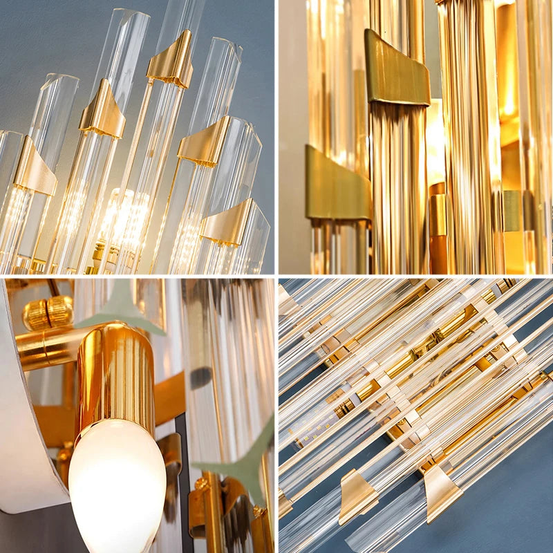Living Room Crystal Wall Lamp Villa Background Hotel Banquet