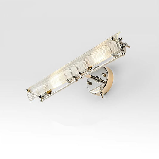 Clear Glass Wall Lamp With Switch Chrome Metal Indoor