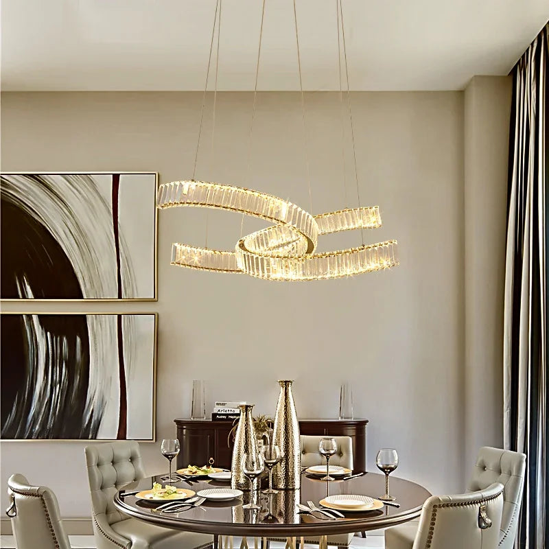Crystal LED Pendant Lights Remote Control Dimmable