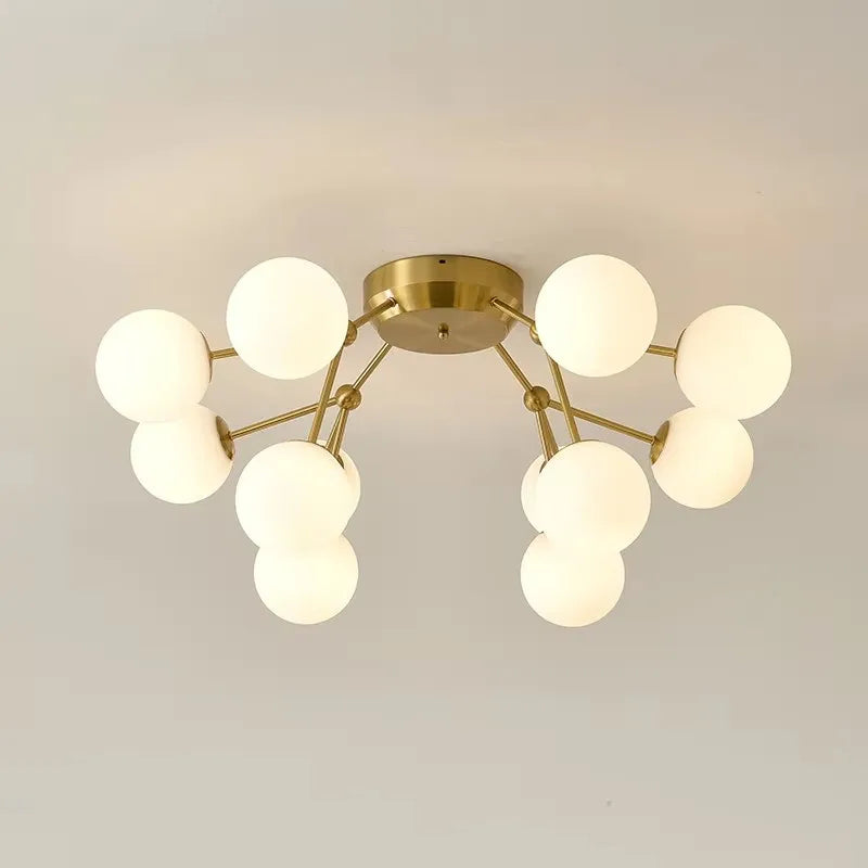 Golden Ceiling Lamp Nordic Magic Bean