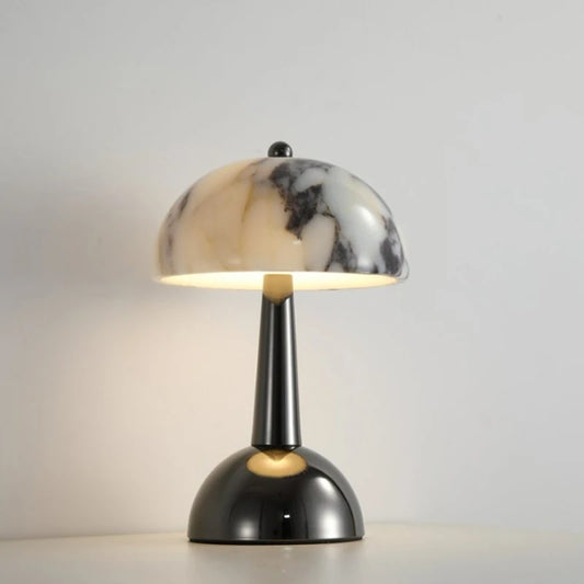 Rechargeable Battery LED Night Light Natural Marble Black