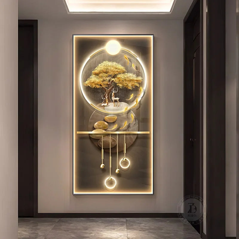 Corridor Decorative Wall Lamp LED Elk Crystal Porcelain