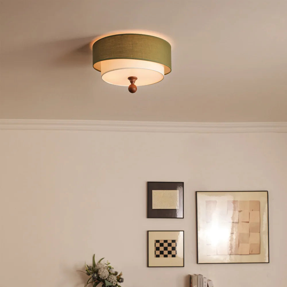 Bedroom Romantic Fabric E27 LED Ceiling Lights Nordic