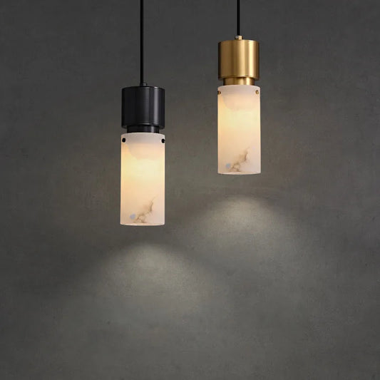 Natural Marble Chandelier Brass E14 Bulb