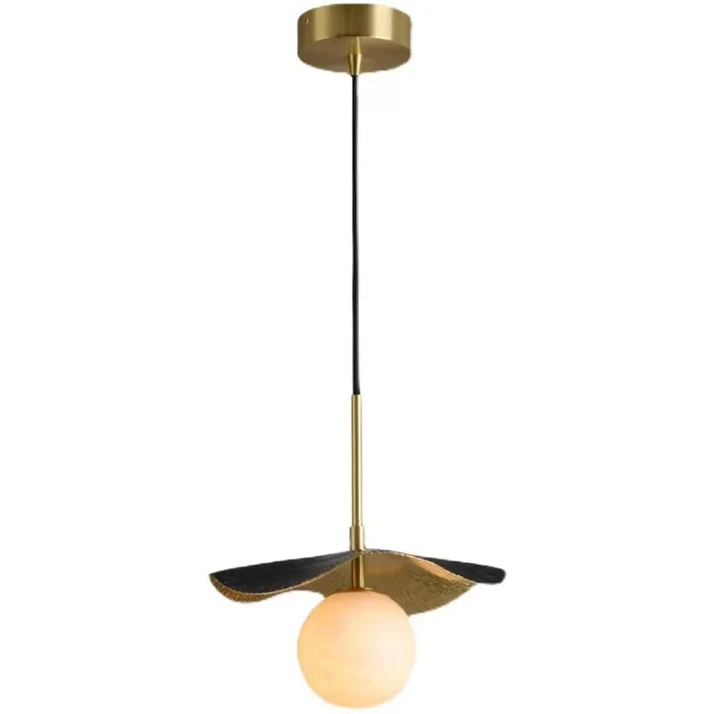 Novelty Copper Bedside Chandelier Natural Marble Ball