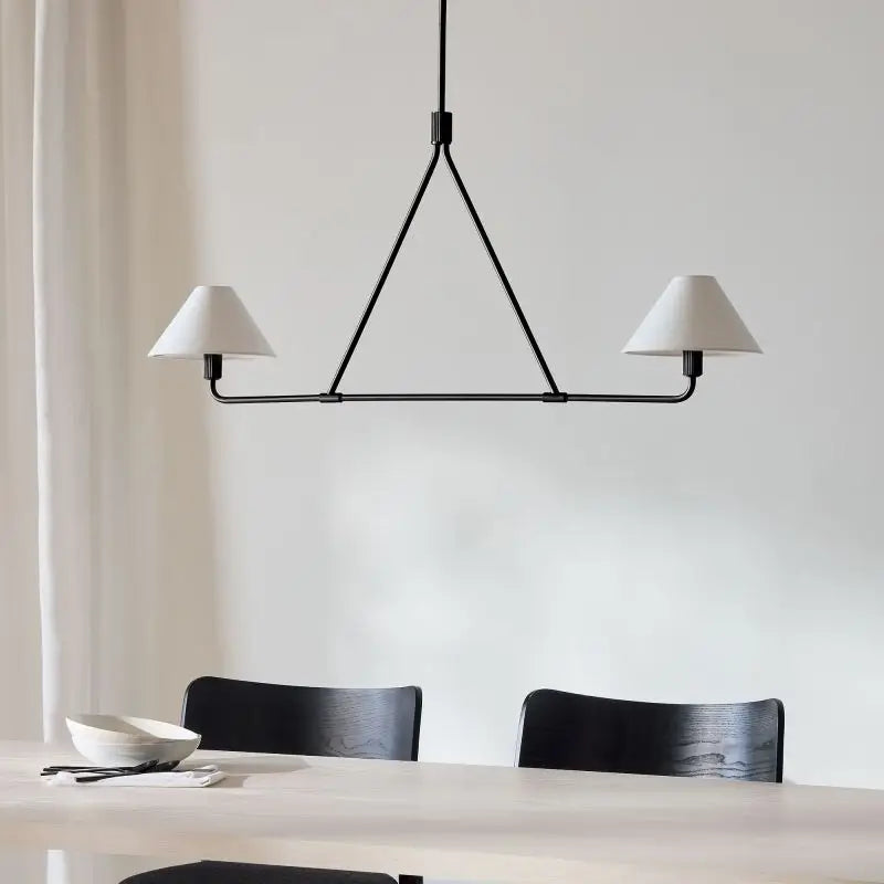 American Retro Minimalist Fabric Restaurant Chandelier