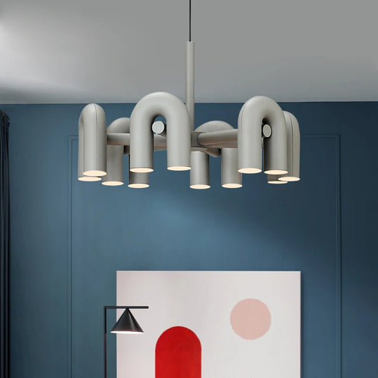Rotatable LED Pendant Lights Black Orange Gray Metal