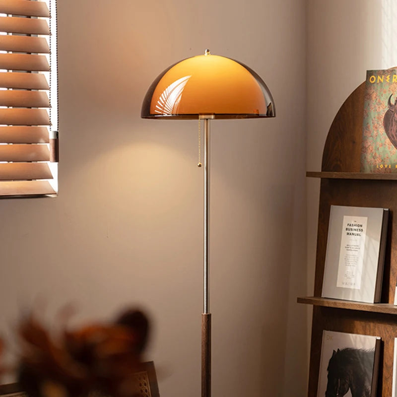 Dark Brown Acrylic Lampshade Floor Lamp E27 Bulb