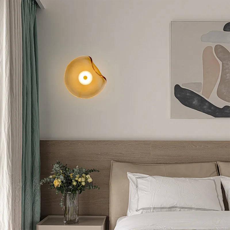 Art Amber Gray Glass LED Wall Light 3000K Sconce