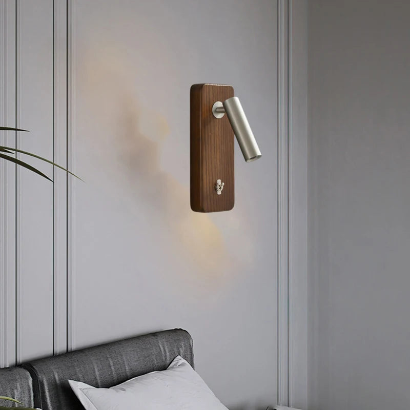 With Switch Wall Lamp Gold Silver Brass Wooden