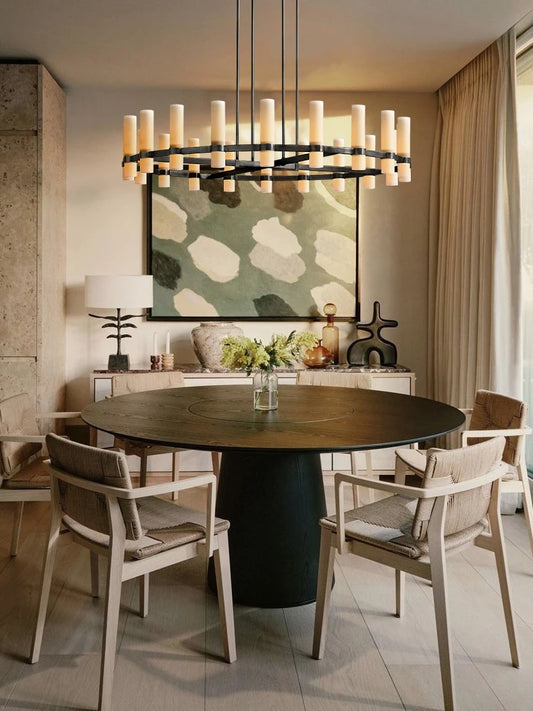 E14 LED American Vintage White Glass Chandelier