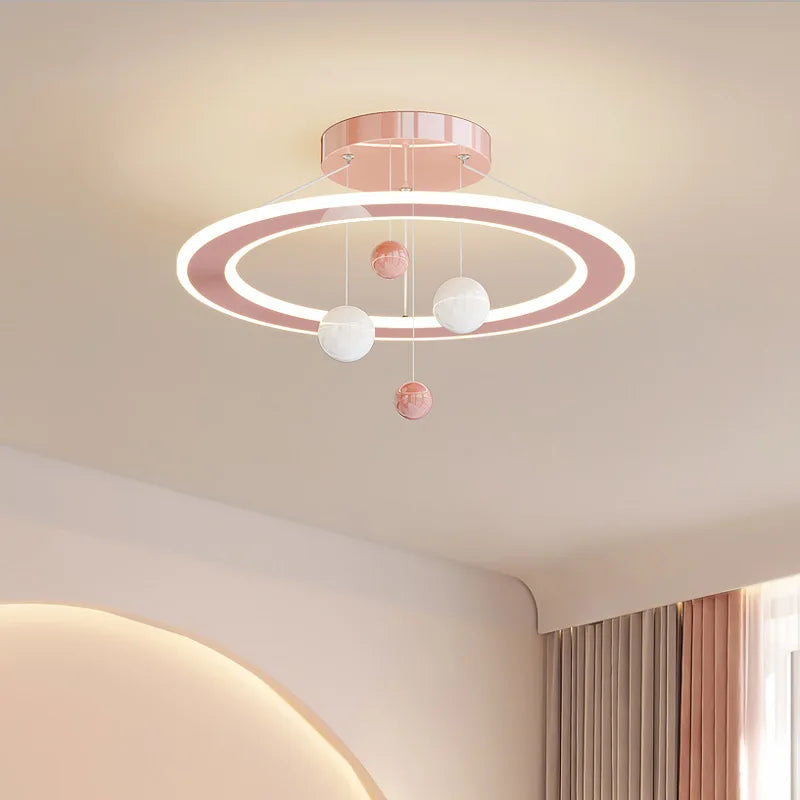 Creative Hanging Ball LED Chandelier Lights Pink