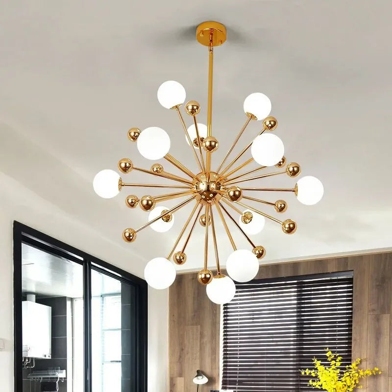 Globe Chandelier Lighting Kitchen Restaurant Golden