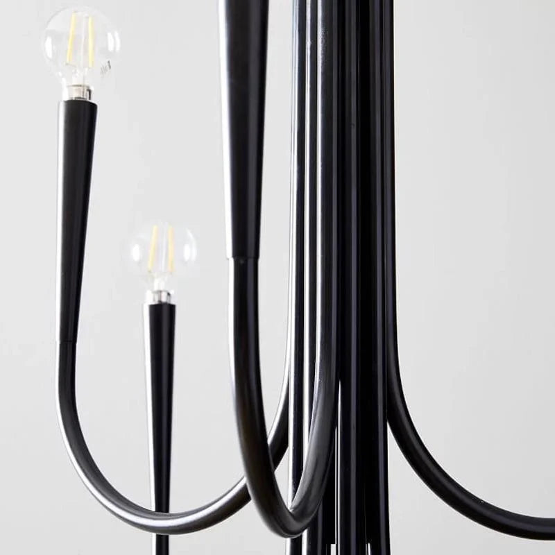Nordic Living Room E14 LED Chandelier Black Gold Arms