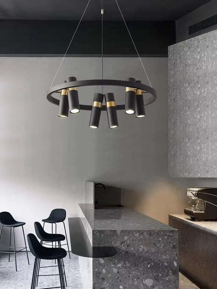 Industrial Creative LED Chandelier Dining Living Room Black