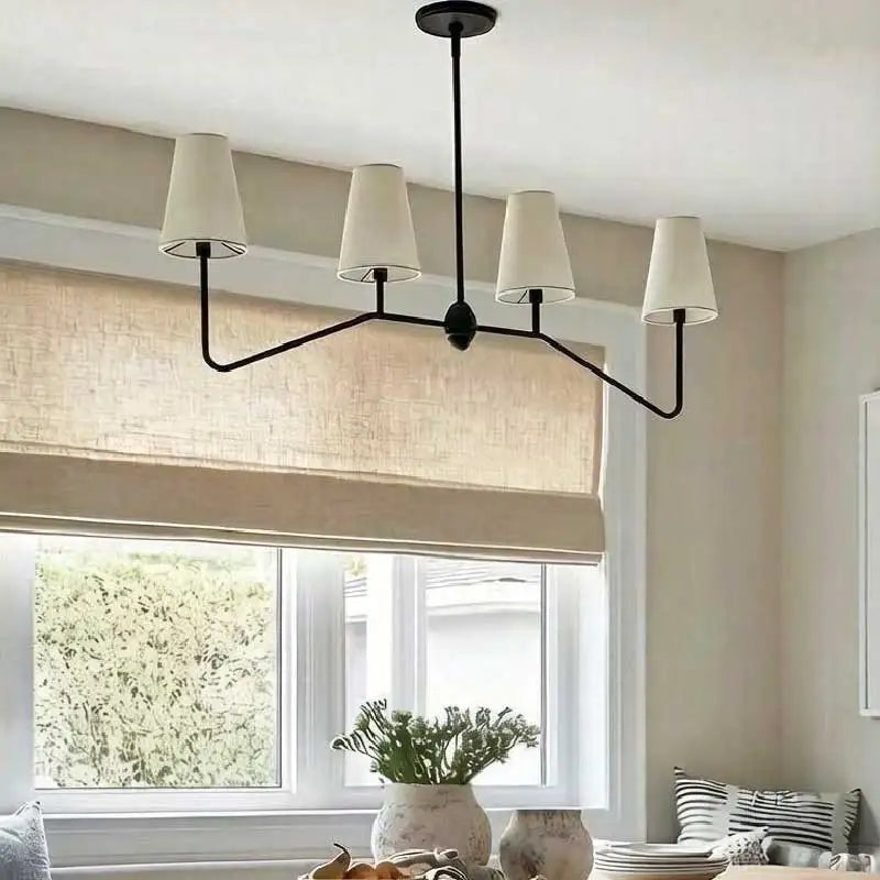 American Retro Fabric Chandelier E14 Industrial Metal