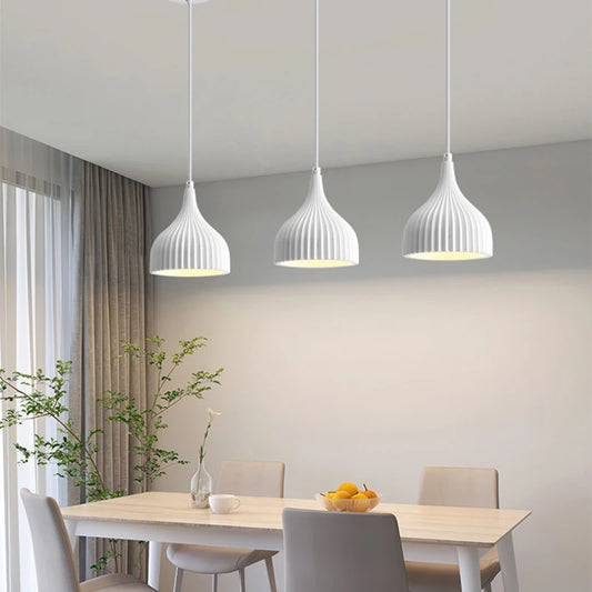 Beige White Resin Pendant Light