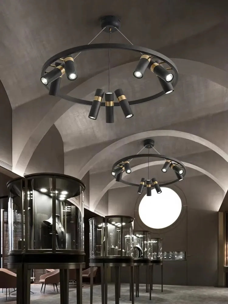 Industrial Creative LED Chandelier Dining Living Room Black