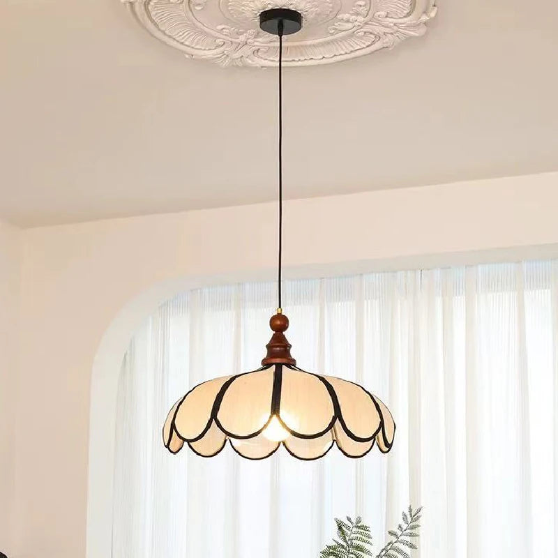 French Retro Abaca Shades E27 LED Pendant Lights Chinese