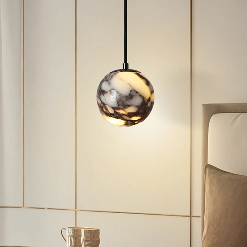 Natural Stone Pendant Lamp 12CM Wire Height Adjustable G9