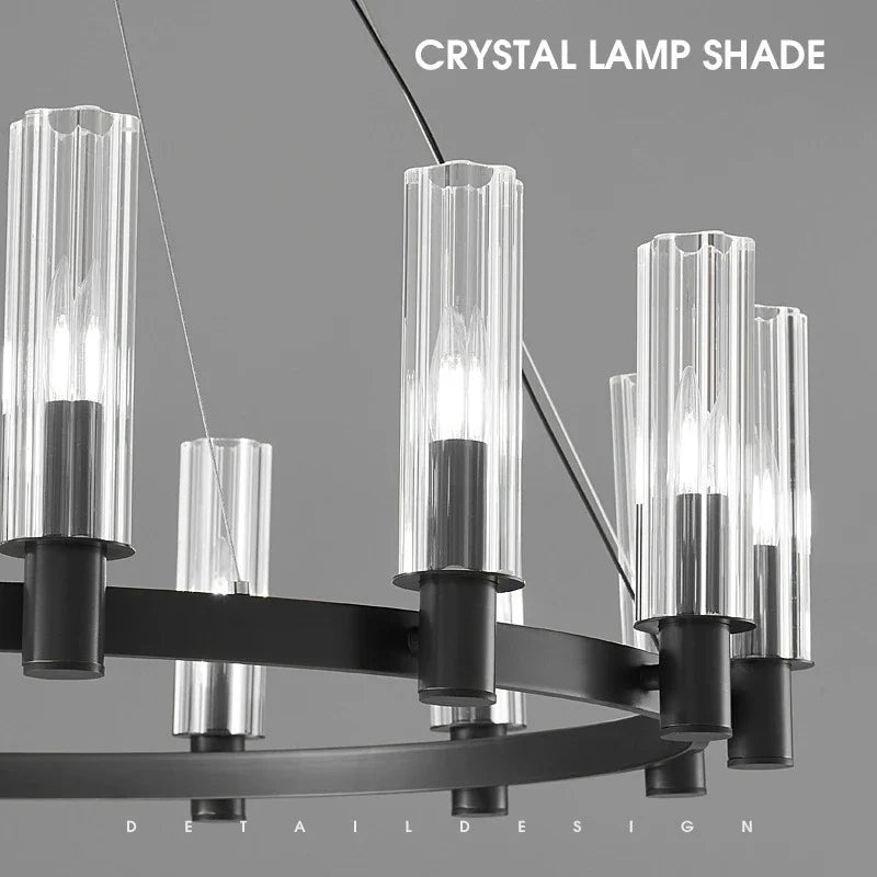 American Retro E14 Pendant Lights Living Room Crystal