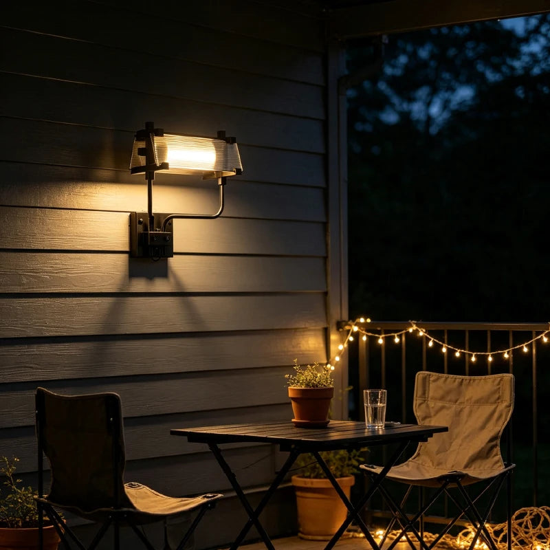 Nordic Industrial Glass Metal Background Wall Lamp Adjust