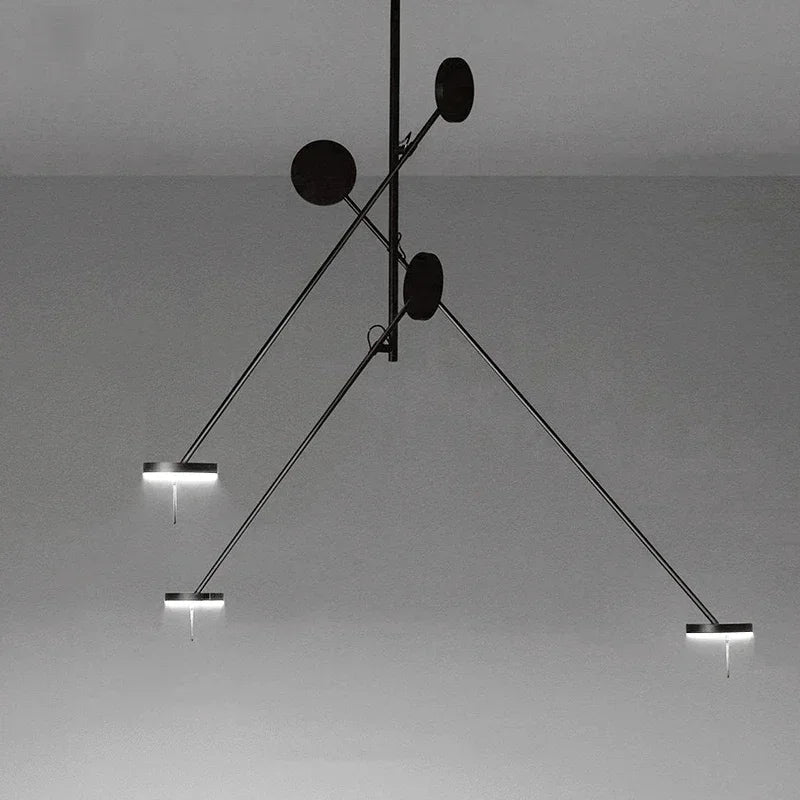 Creative LED Chandelier Black Adjustable Indoor