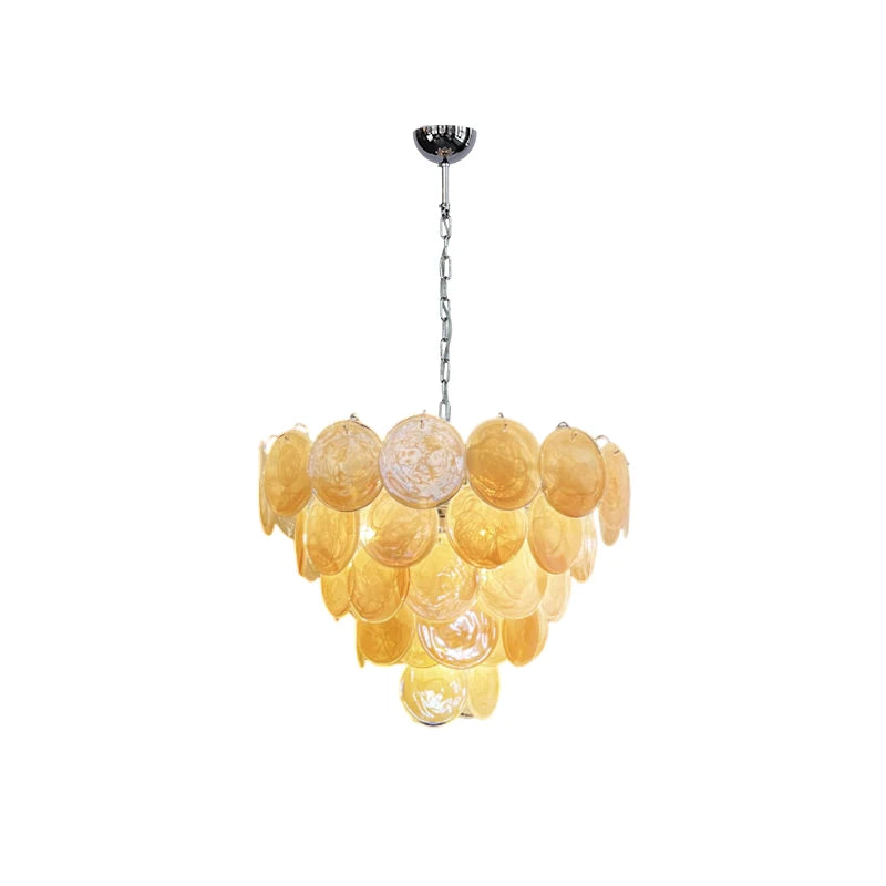 French Glass Art Dimmable LED Chandelier