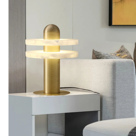 Nordic Natural Marble Table Light 3000K Gold Black Aluminium