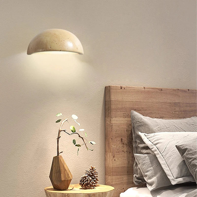 Mini LED Wall Light Natural Stone Sconce