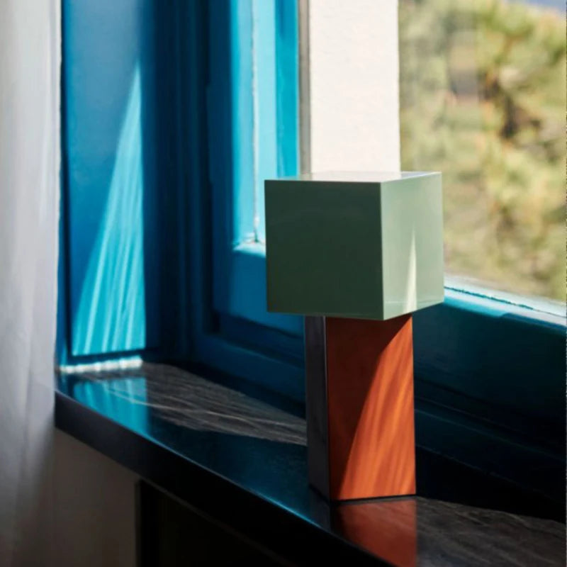 Blue Chrome Green Brown Metal Table Light Dimmable