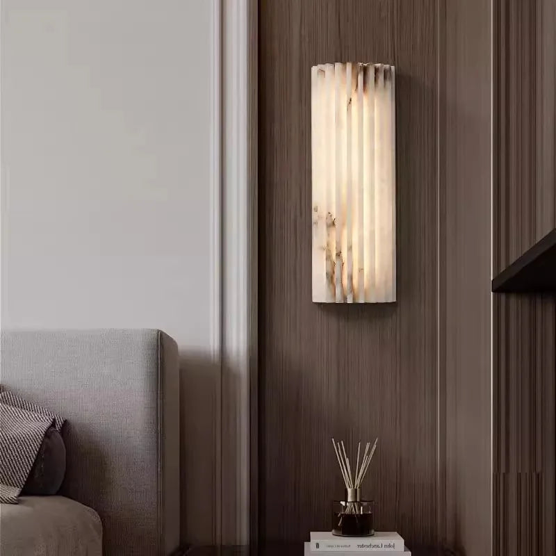 Creative Real Marble LED Wall Lamp Art Deco Room Sconce