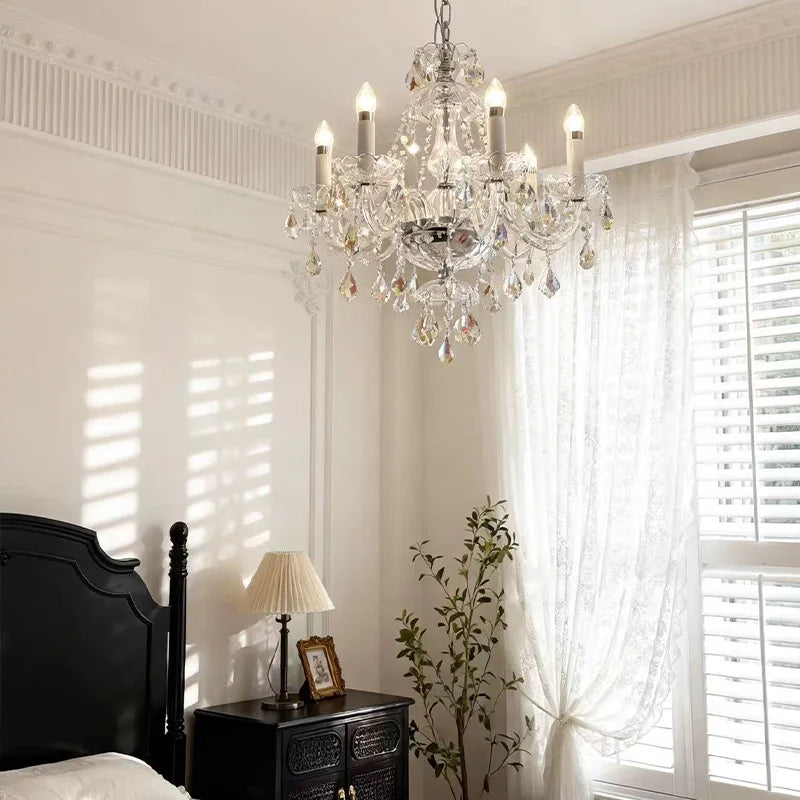 Europe K9 Crystal E14 Chandelier Living Room Candle Pendant