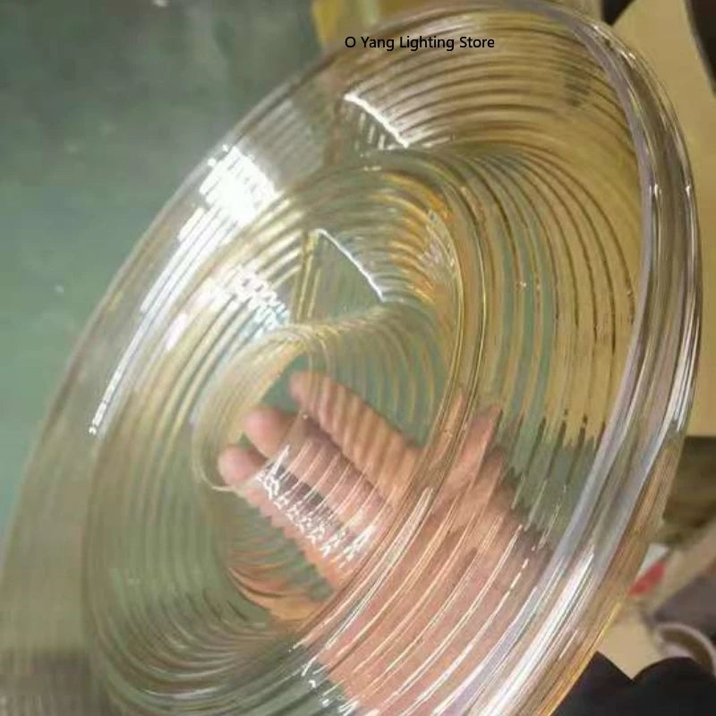 Corrugated Glass Pendant Light Art Round Lamp Nordic