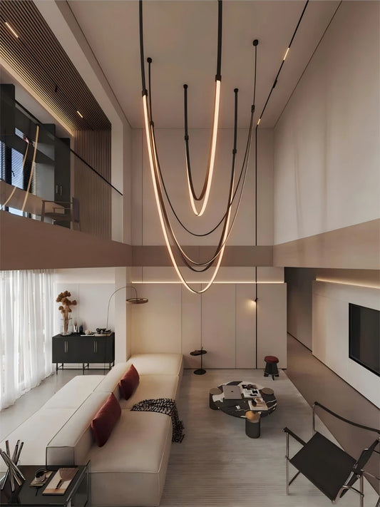 DIY Flexible Leather Belt Dimmable LED Chandelier