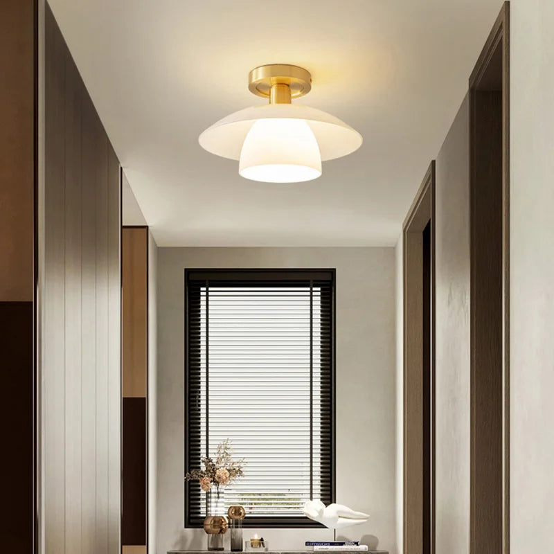 Postmodern Bedroom Bedside Copper Small Chandelier Nordic