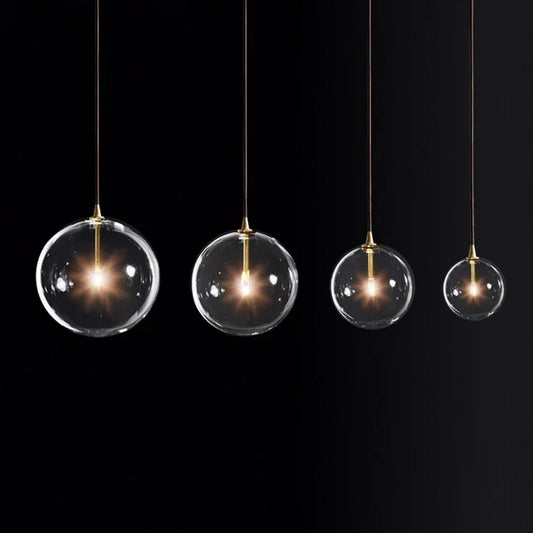 1 Light Clear Glass Globe LED G4 Luminaires Pendant Lights