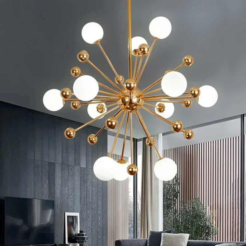 Globe Chandelier Lighting Kitchen Restaurant Golden
