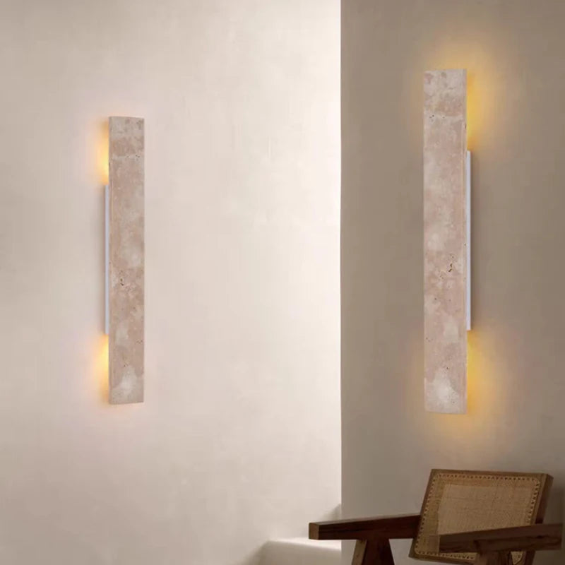 Rectangle Natural Marble Wall Lamp G9 Bulb Indoor