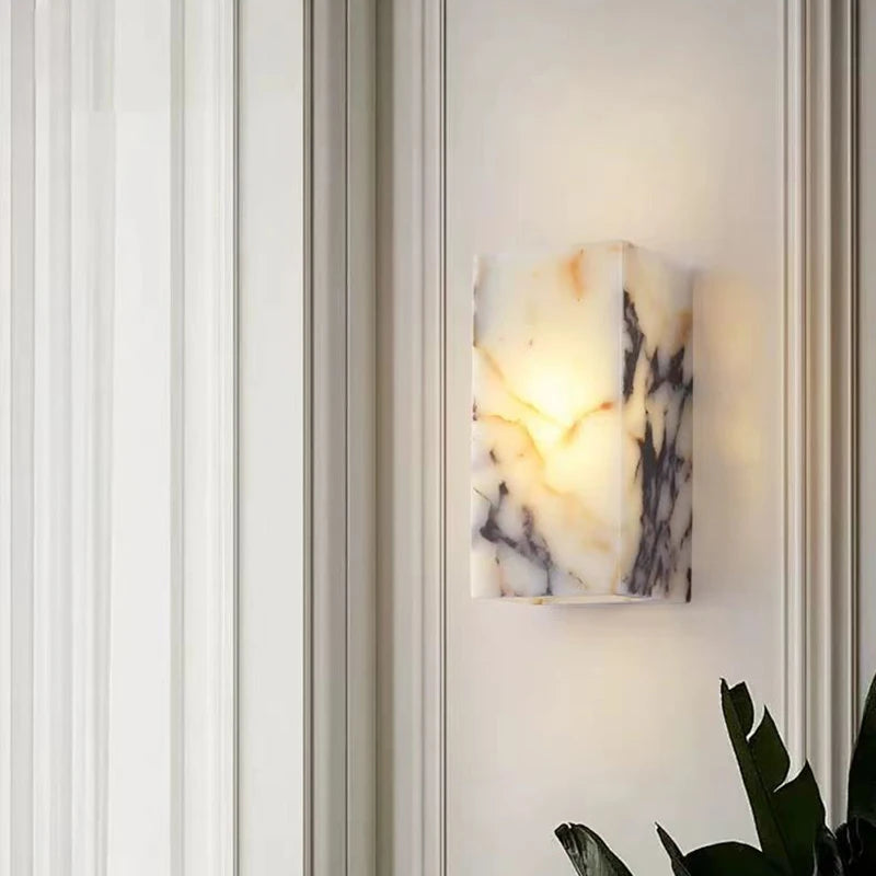 Cube Cuboid Natural Stone Wall Light Art Design Indoor