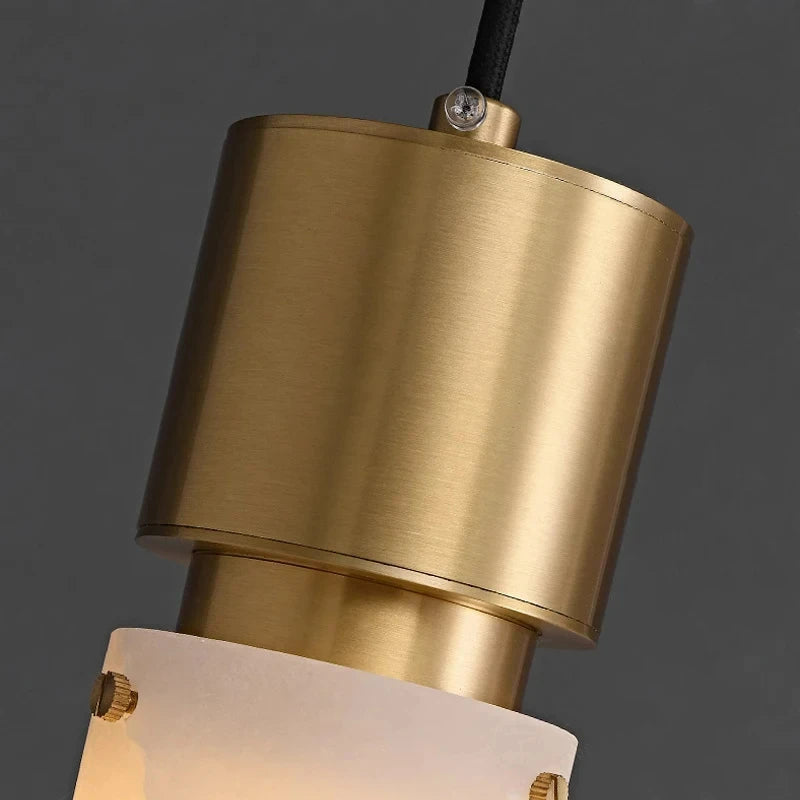 Natural Marble Chandelier Brass E14 Bulb