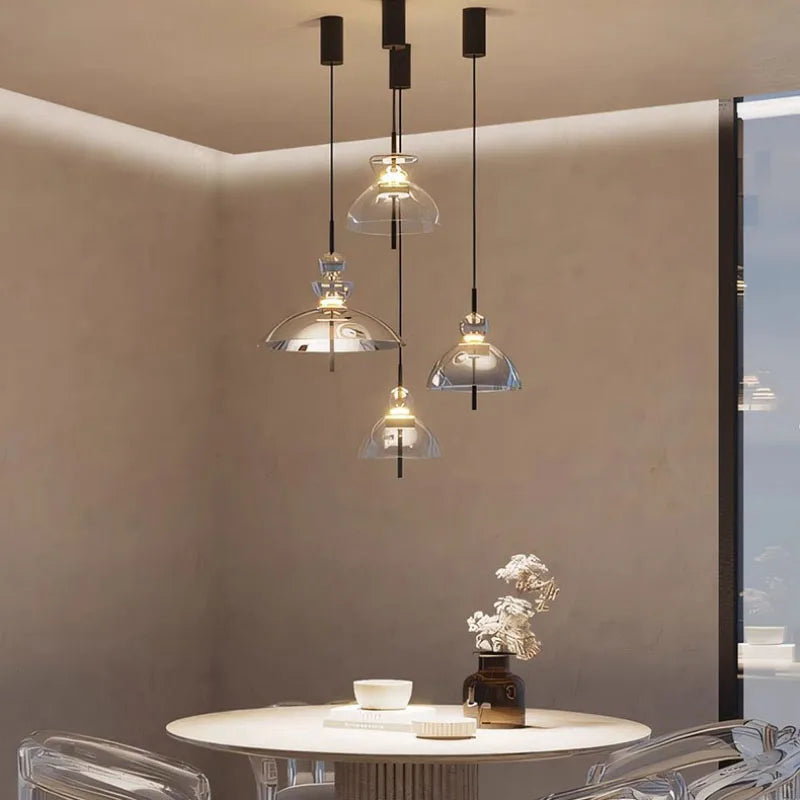 LED Clear Amber Glass For Parlor Bedroom Dining Room Wire