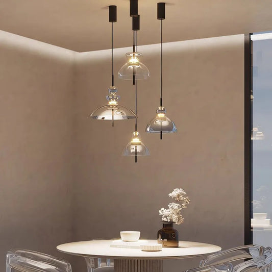 LED Clear Amber Glass For Parlor Bedroom Dining Room Wire