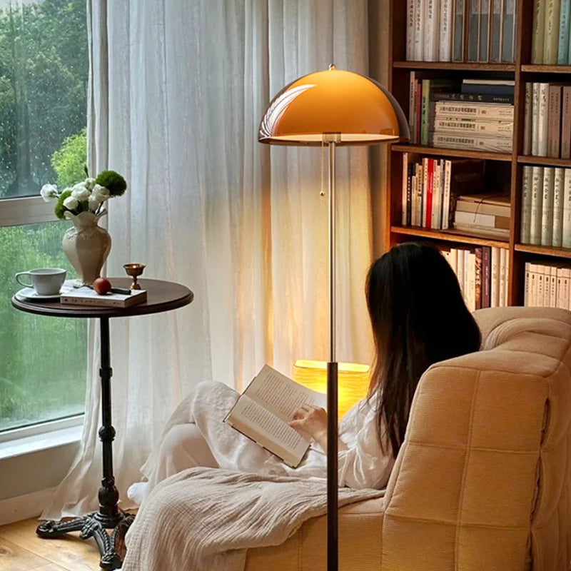 Dark Brown Acrylic Lampshade Floor Lamp E27 Bulb