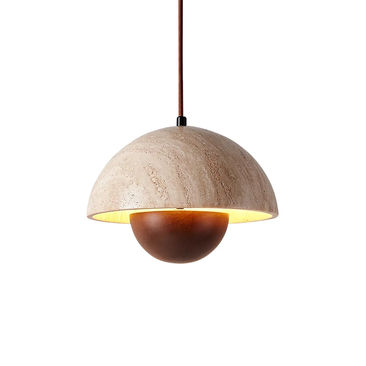Semicircular Bud Travertine Pendant Lamp – Travertine detail 17